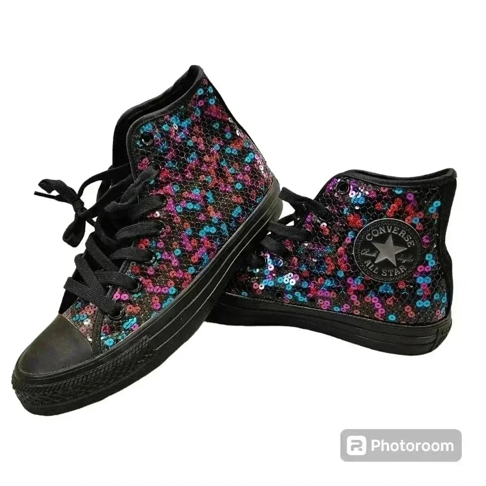 Converse Chuck Taylor All Stars High Top Sequin Colorful Black Sneaker